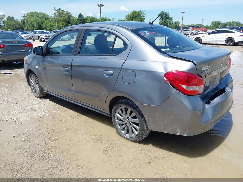 2019 Mitsubishi Mirage VIN ML32F3FJ5KHF10735 IAAI salvage auction — REAR END, Salvage (Illinois), sold $850 on 2026-07-21 (photo 3)