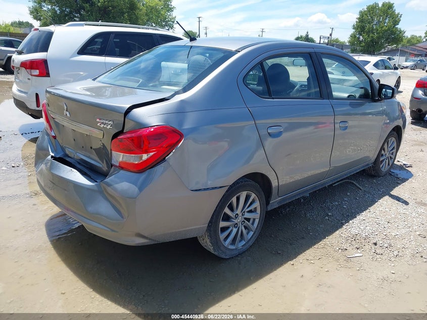 2019 Mitsubishi Mirage VIN ML32F3FJ5KHF10735 IAAI salvage auction — REAR END, Salvage (Illinois), sold $850 on 2026-07-21 (photo 4)