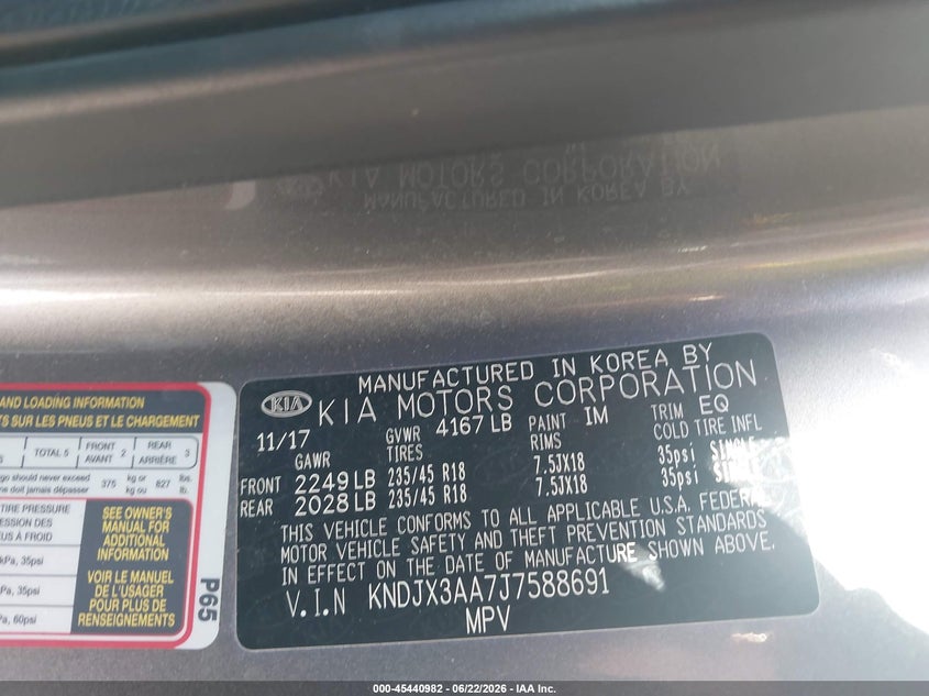 2018 Kia Soul VIN KNDJX3AA7J7588691 IAAI salvage auction — REAR END, Salvage Title, sold $2,000 on 2026-07-28 (photo 9)