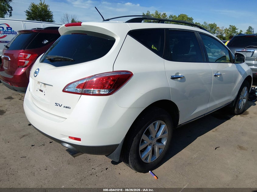 2012 Nissan Murano VIN JN8AZ1MW7CW238223 IAAI salvage auction — LEFT SIDE, Salvage Title, sold $475 on 2026-07-21 (photo 4)