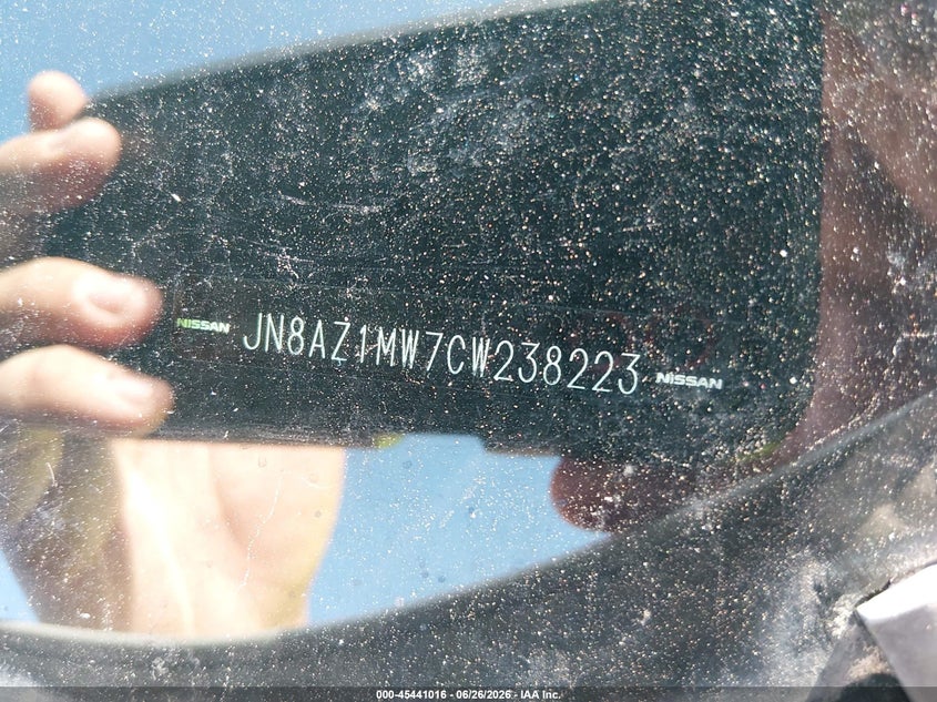2012 Nissan Murano VIN JN8AZ1MW7CW238223 IAAI salvage auction — LEFT SIDE, Salvage Title, sold $475 on 2026-07-21 (photo 9)