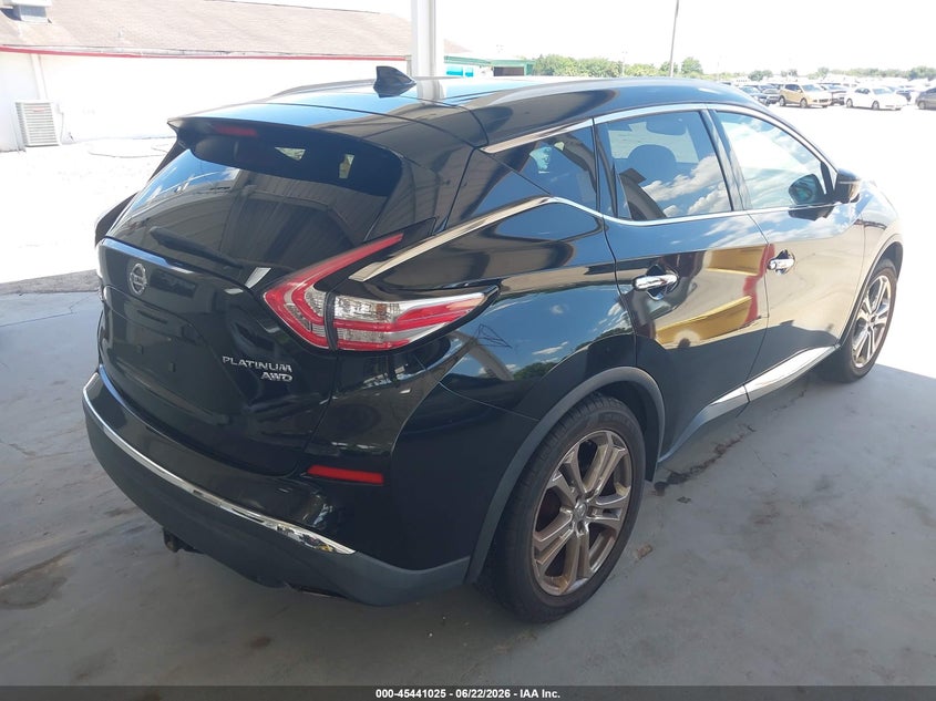 2016 Nissan Murano VIN 5N1AZ2MH5GN152208 IAAI salvage auction — NORMAL WEAR, Salvage Title, sold $2,400 on 2026-07-28 (photo 4)
