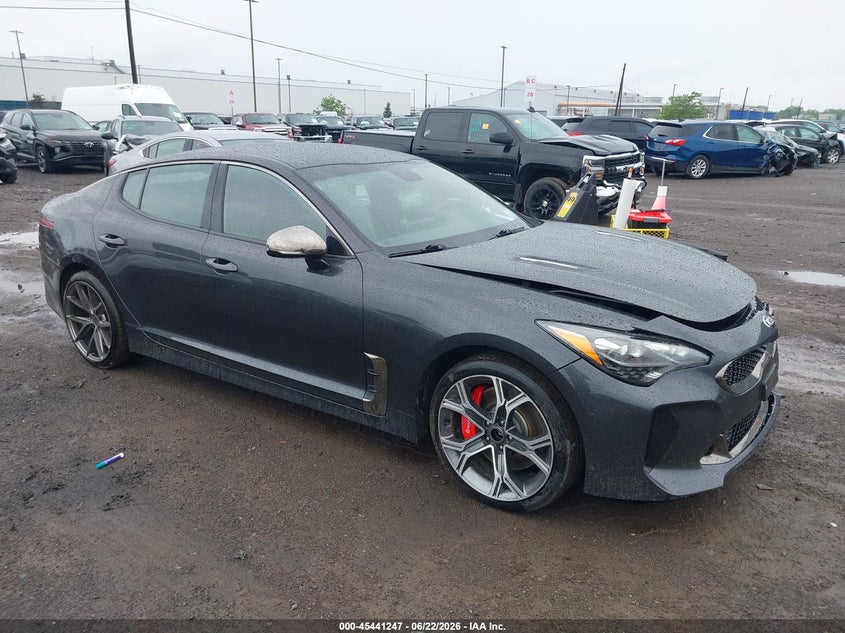 2019 Kia Stinger VIN KNAE35LC6K6057817 IAAI salvage auction — LEFT FRONT, Mv-907A (New York), sold $3,150 on 2026-07-20 (photo 1)