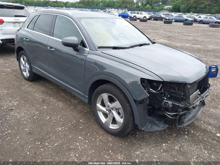 2021 Audi Q3 VIN WA1AUCF32M1109825 IAAI salvage auction — FRONT END, Mv-907A (New York), sold $9,550 on 2026-07-28 (photo 1)