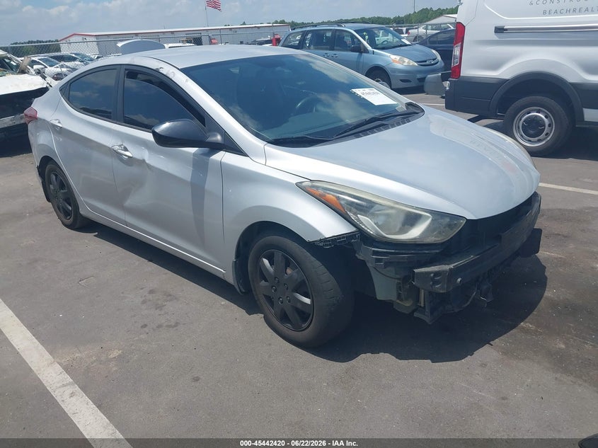 2016 Hyundai Elantra VIN KMHDH4AE4GU530966 IAAI salvage auction — THEFT, Salvage (North Carolina), sold $800 on 2026-07-29 (photo 1)