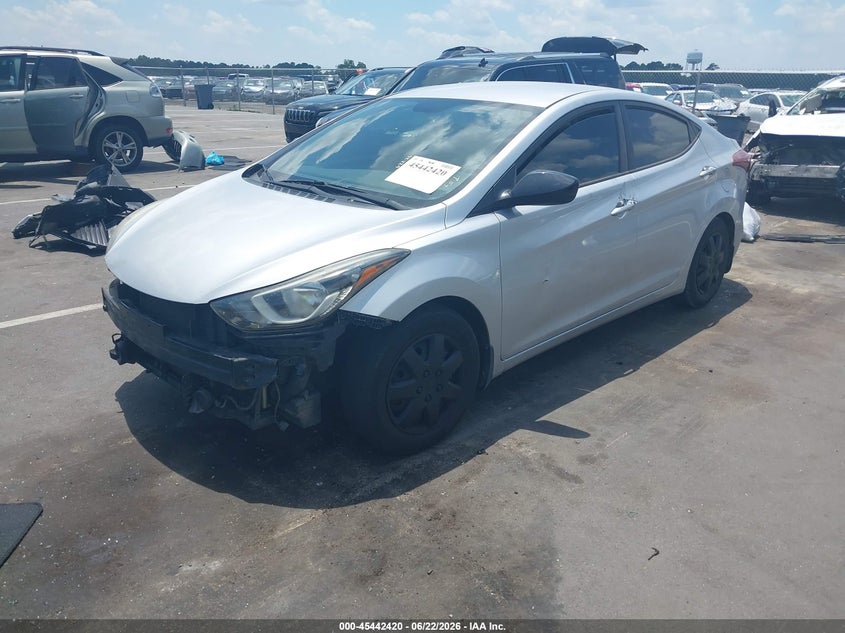 2016 Hyundai Elantra VIN KMHDH4AE4GU530966 IAAI salvage auction — THEFT, Salvage (North Carolina), sold $800 on 2026-07-29 (photo 2)