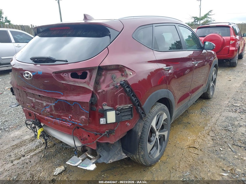 2016 Hyundai Tucson VIN KM8J3CA2XGU047421 IAAI salvage auction — REAR END, Clear (Virginia), sold $2,350 on 2026-07-13 (photo 4)