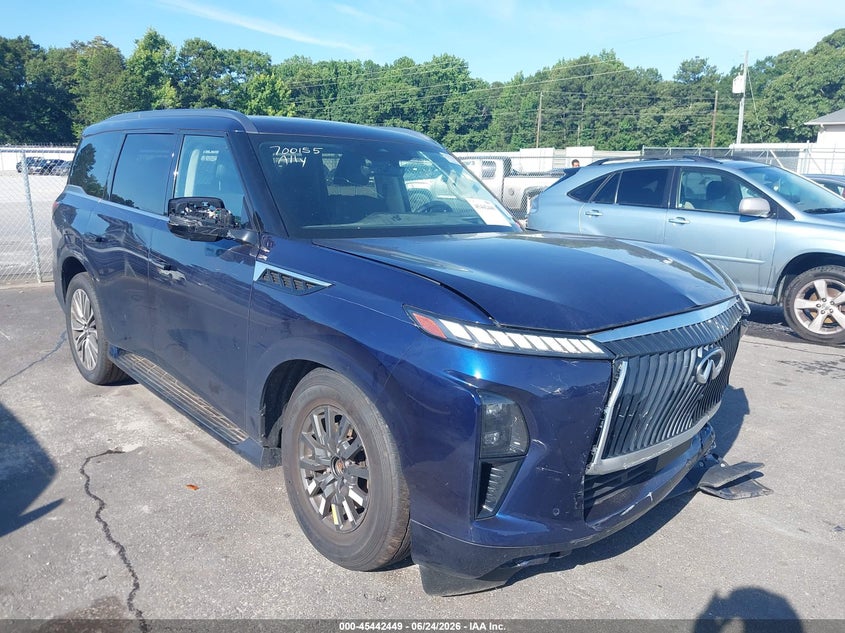 2025 Infiniti Qx80 VIN JN8AZ3BE0S9700155 IAAI salvage auction — LEFT FRONT, Salvage Title, sold $36,750 on 2026-07-20 (photo 1)