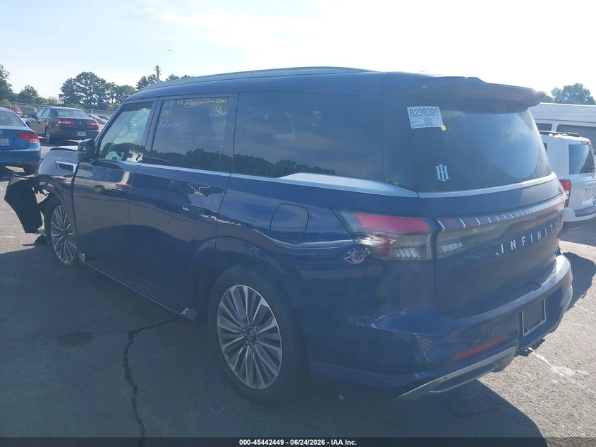 2025 Infiniti Qx80 VIN JN8AZ3BE0S9700155 IAAI salvage auction — LEFT FRONT, Salvage Title, sold $36,750 on 2026-07-20 (photo 3)