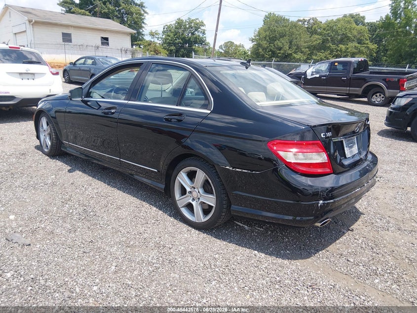 2011 Mercedes-benz C class VIN WDDGF8BB2BR174635 IAAI salvage auction — REAR END, Salvage (South Carolina), sold $375 on 2026-07-28 (photo 3)