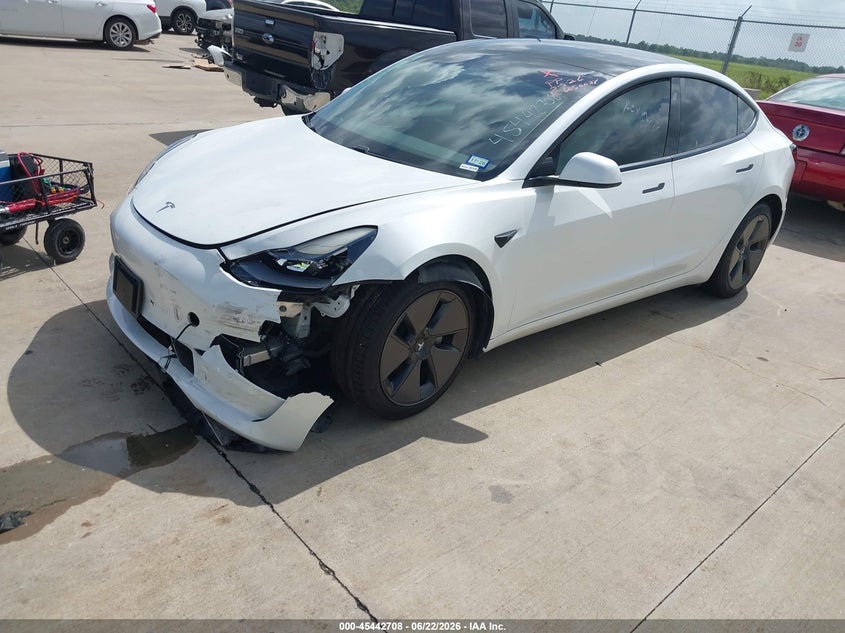 2021 Tesla Model 3 VIN 5YJ3E1EAXMF963551 IAAI salvage auction — FRONT END, Original (Texas), sold $4,300 on 2026-07-10 (photo 2)