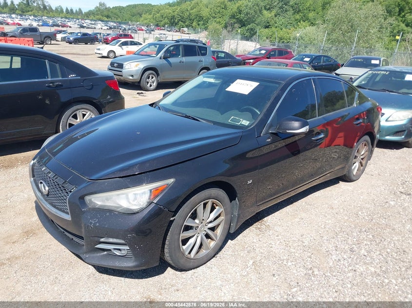 2014 Infiniti Q50 VIN JN1BV7AR0EM689881 IAAI salvage auction — NORMAL WEAR, Clear (Illinois), sold $1,200 on 2026-07-22 (photo 2)