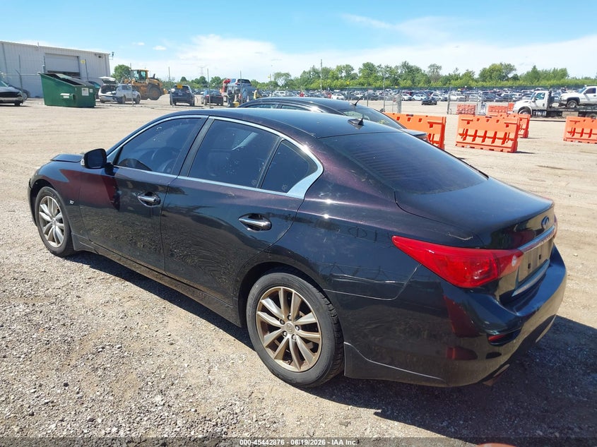 2014 Infiniti Q50 VIN JN1BV7AR0EM689881 IAAI salvage auction — NORMAL WEAR, Clear (Illinois), sold $1,200 on 2026-07-22 (photo 3)