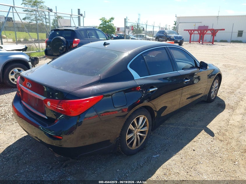 2014 Infiniti Q50 VIN JN1BV7AR0EM689881 IAAI salvage auction — NORMAL WEAR, Clear (Illinois), sold $1,200 on 2026-07-22 (photo 4)