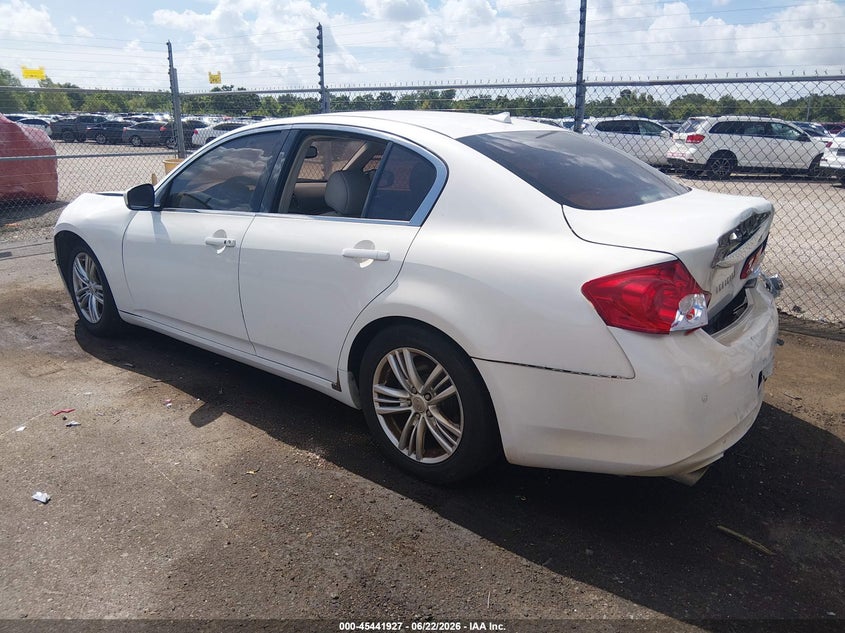 2011 Infiniti G VIN JN1CV6AP1BM506058 IAAI salvage auction — REAR END, Salvage (Louisiana), sold $500 on 2026-07-13 (photo 3)