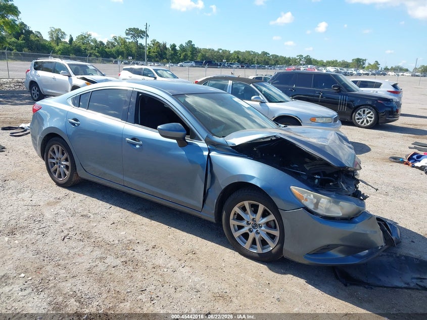 2016 Mazda 6 VIN JM1GJ1U54G1411722 IAAI salvage auction — FRONT END, Rebuildable (Florida), sold $350 on 2026-07-09 (photo 1)