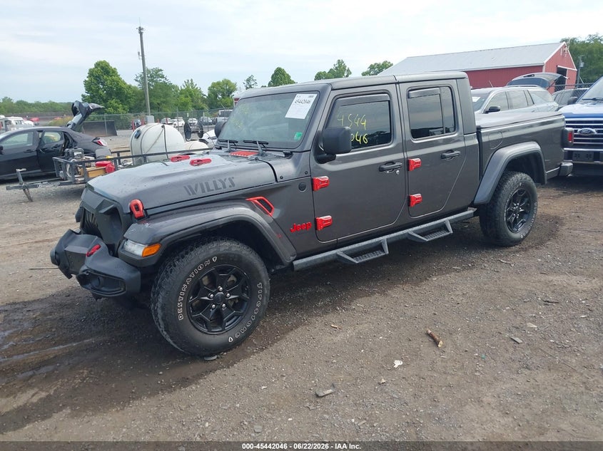 2021 Jeep Gladiator VIN 1C6HJTAGXML517296 IAAI salvage auction — FRONT END, Salvage Title, sold $8,000 on 2026-08-23 (photo 2)