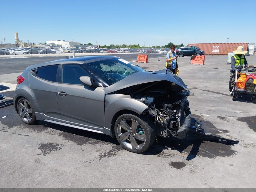2015 Hyundai Veloster VIN KMHTC6AE5FU224654 IAAI salvage auction — FRONT END, Salvage (Missouri), sold $25 on 2026-07-28 (photo 1)
