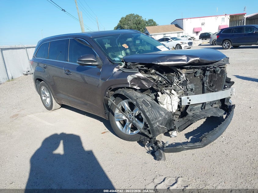2016 Toyota Highlander VIN 5TDYKRFH9GS131871 IAAI salvage auction — FRONT END, Rebuildable (Florida), sold $3,000 on 2026-07-08 (photo 1)