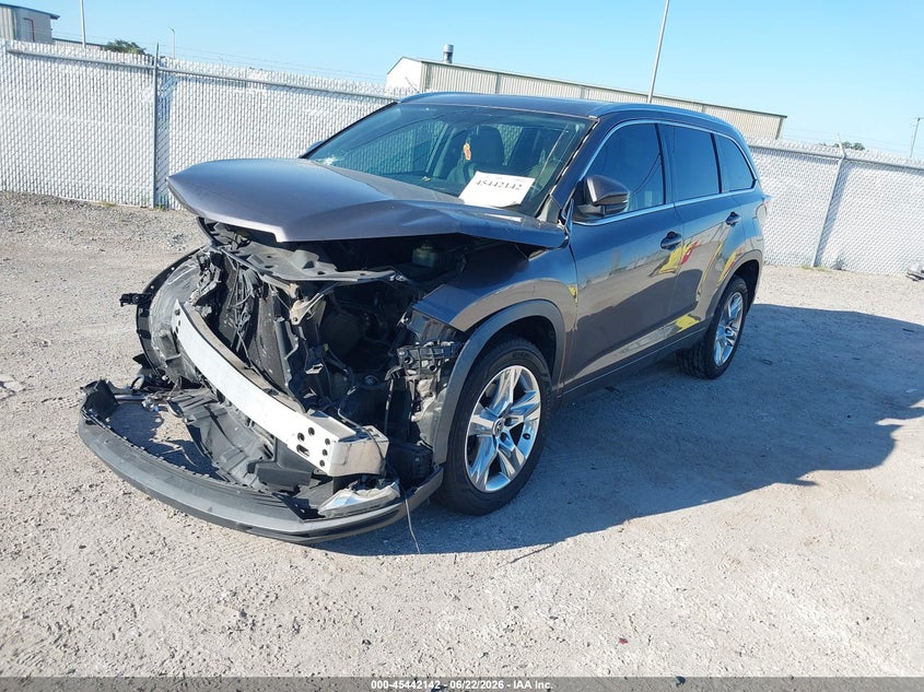 2016 Toyota Highlander VIN 5TDYKRFH9GS131871 IAAI salvage auction — FRONT END, Rebuildable (Florida), sold $3,000 on 2026-07-08 (photo 2)
