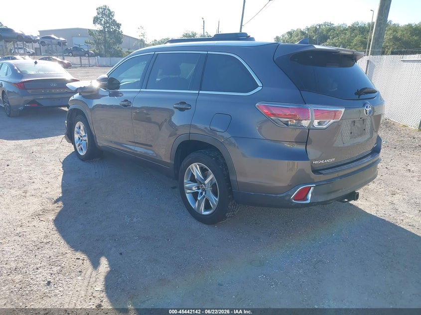 2016 Toyota Highlander VIN 5TDYKRFH9GS131871 IAAI salvage auction — FRONT END, Rebuildable (Florida), sold $3,000 on 2026-07-08 (photo 3)