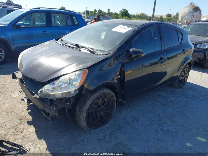 2012 Toyota Prius c VIN JTDKDTB34C1516186 IAAI salvage auction — FRONT END, Salvage (California), sold $1,050 on 2026-07-23 (photo 2)