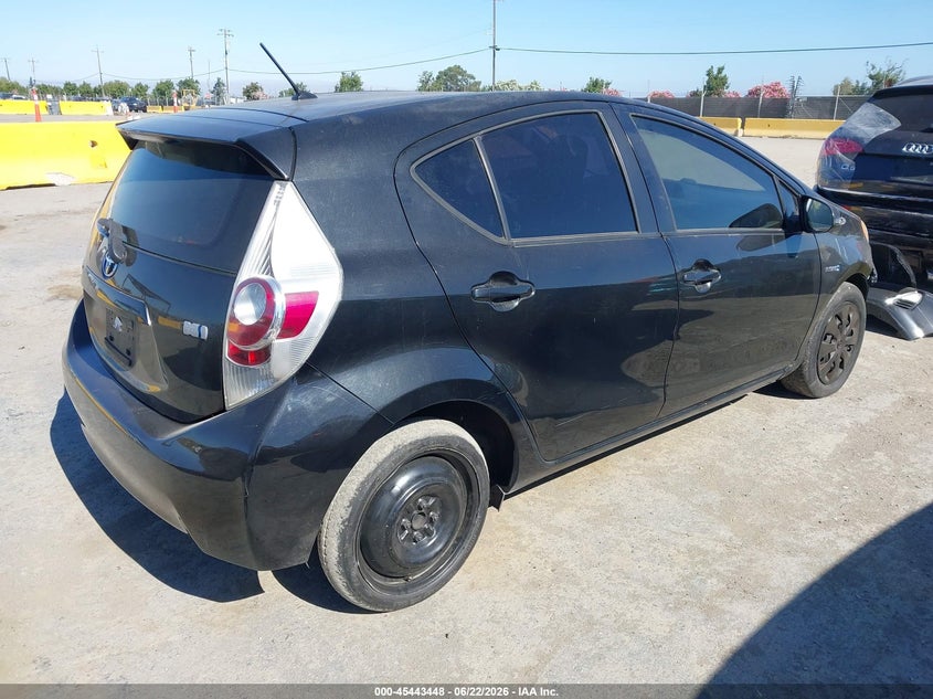 2012 Toyota Prius c VIN JTDKDTB34C1516186 IAAI salvage auction — FRONT END, Salvage (California), sold $1,050 on 2026-07-23 (photo 4)