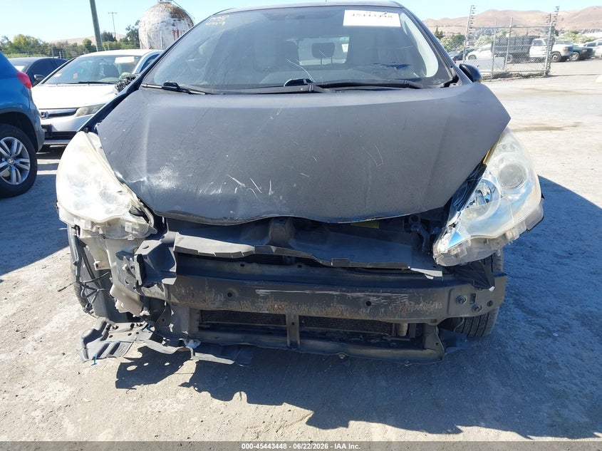 2012 Toyota Prius c VIN JTDKDTB34C1516186 IAAI salvage auction — FRONT END, Salvage (California), sold $1,050 on 2026-07-23 (photo 6)