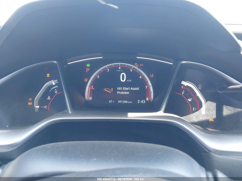 2019 Honda Civic VIN 2HGFC2F83KH576255 IAAI salvage auction — REAR END, Salvage (California), sold $5,650 on 2026-07-09 (photo 7)
