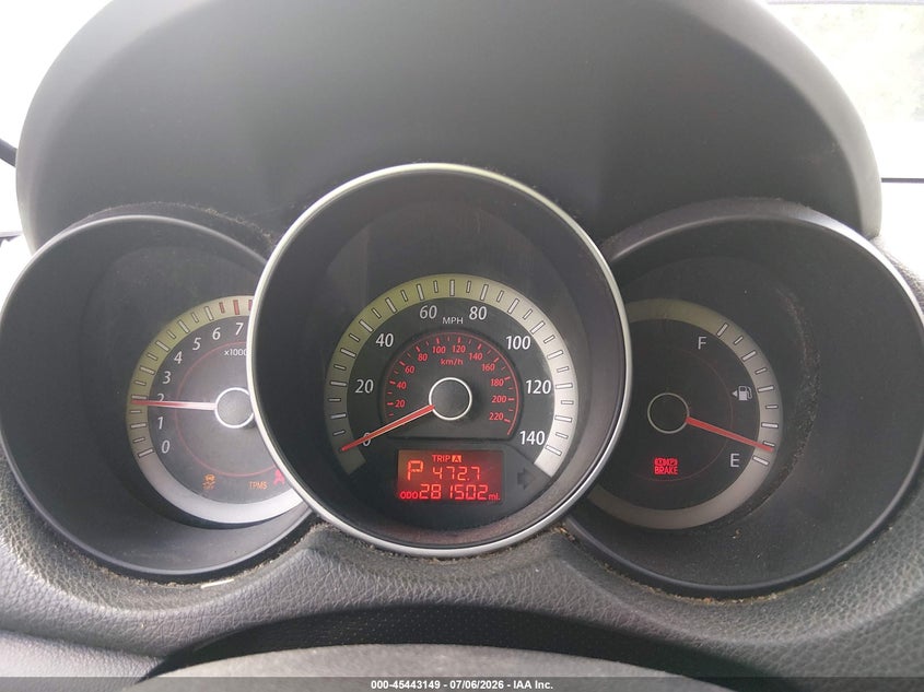 2010 Kia Forte VIN KNAFU4A29A5158344 IAAI salvage auction — NORMAL WEAR, Clear (Tennessee), sold $225 on 2026-07-15 (photo 7)