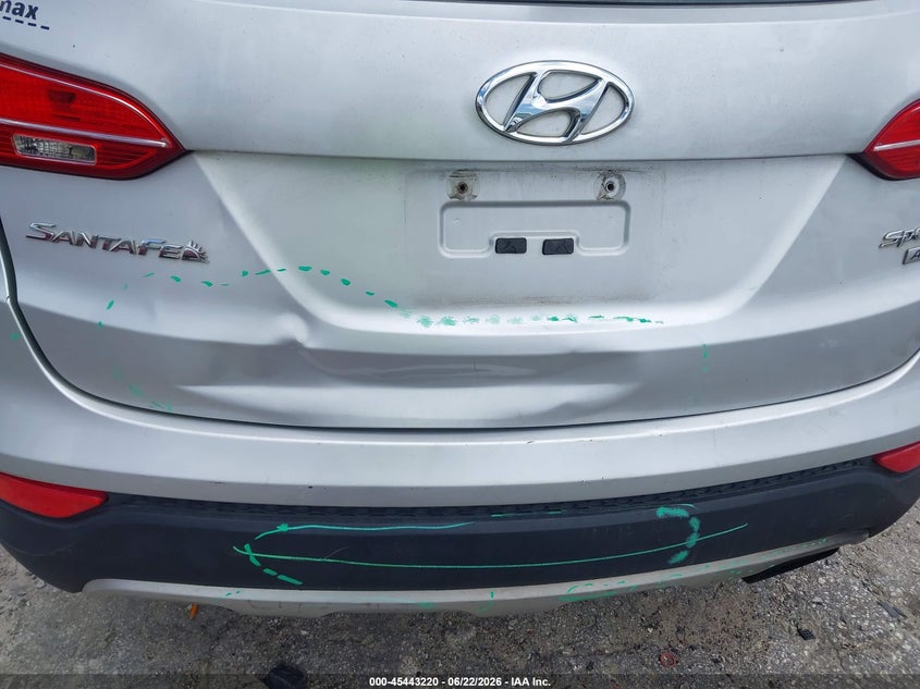 2014 Hyundai Santa fe VIN 5XYZTDLB6EG152434 IAAI salvage auction — REAR END, Salvage (Georgia), sold $875 on 2026-07-29 (photo 6)