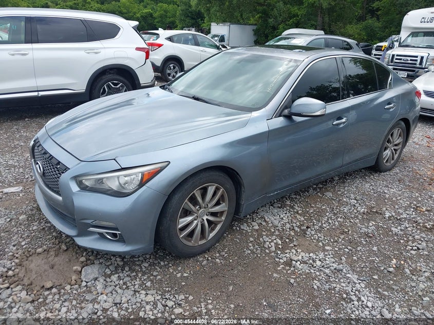 2014 Infiniti Q50 VIN JN1BV7AP7EM688225 IAAI salvage auction — NORMAL WEAR, Clear (Tennessee), sold $550 on 2026-07-23 (photo 2)