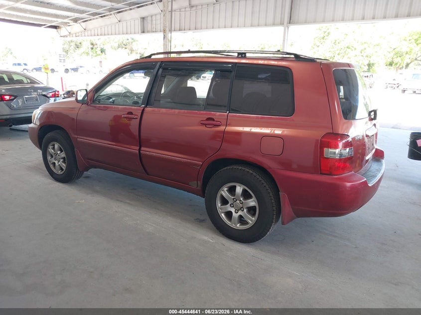 2006 Toyota Highlander VIN JTEGD21A060141368 IAAI salvage auction — RIGHT SIDE, Rebuildable (Florida), sold $575 on 2026-07-15 (photo 3)