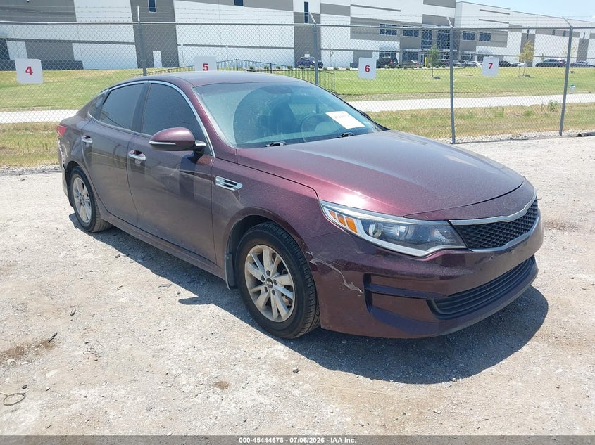 2017 Kia Optima VIN 5XXGT4L32HG132545 IAAI salvage auction — FRONT & REAR, Rebuildable (Florida), sold $1,800 on 2026-07-11 (photo 1)
