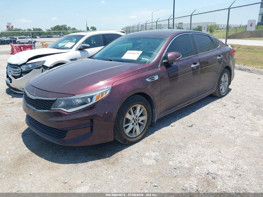 2017 Kia Optima VIN 5XXGT4L32HG132545 IAAI salvage auction — FRONT & REAR, Rebuildable (Florida), sold $1,800 on 2026-07-11 (photo 2)