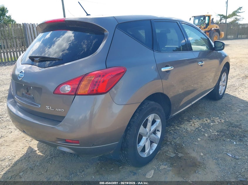 2009 Nissan Murano VIN JN8AZ18W69W152193 IAAI salvage auction — NORMAL WEAR, Clear (Virginia), sold $375 on 2026-07-20 (photo 4)