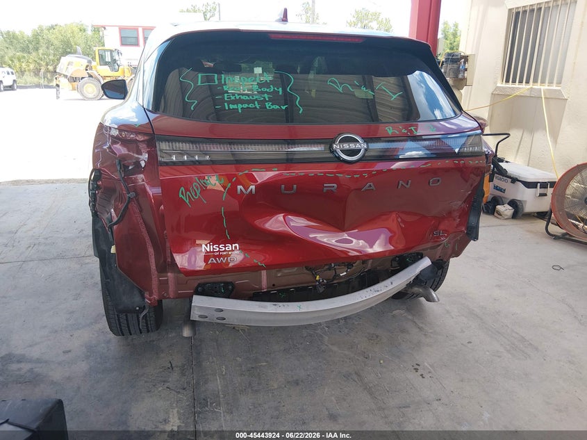 2025 Nissan Murano VIN 5N1AZ3CS7SC121081 IAAI salvage auction — REAR END, Salvage Title, sold $9,300 on 2026-07-28 (photo 6)