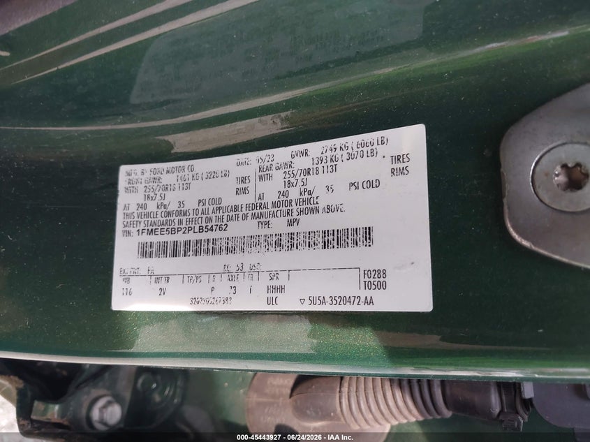 2023 Ford Bronco VIN 1FMEE5BP2PLB54762 IAAI salvage auction — FRONT END, Salvage Title, sold $12,200 on 2026-07-31 (photo 9)