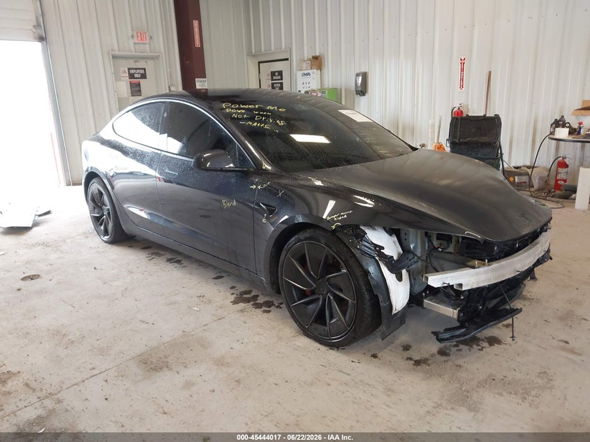 2026 Tesla Model 3 VIN 5YJ3E1ET9TF128797 IAAI salvage auction — FRONT END, Mv-907A (New York), sold $17,400 on 2026-07-09 (photo 1)