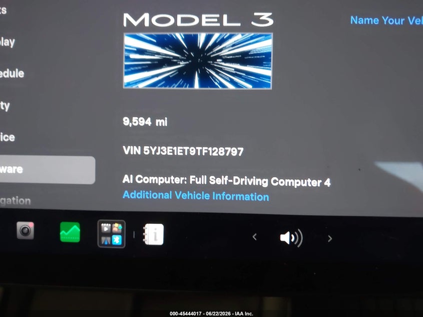 2026 Tesla Model 3 VIN 5YJ3E1ET9TF128797 IAAI salvage auction — FRONT END, Mv-907A (New York), sold $17,400 on 2026-07-09 (photo 7)