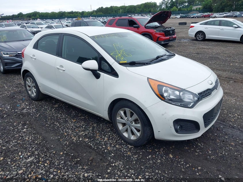 2013 Kia Rio VIN KNADN5A39D6176716 IAAI salvage auction — FRONT & REAR, Mv-907A (New York), sold $650 on 2026-07-07 (photo 1)