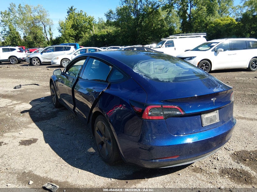 2023 Tesla Model 3 VIN 5YJ3E1EA0PF504047 IAAI salvage auction — RIGHT REAR, Salvage (Ohio), sold $6,975 on 2026-07-16 (photo 3)