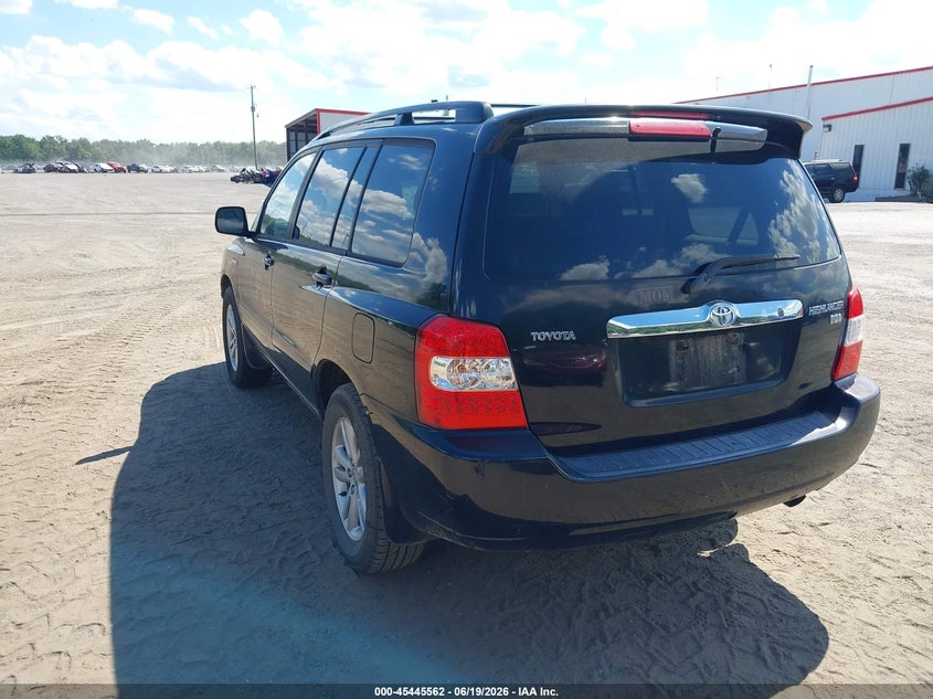 2006 Toyota Highlander hybrid VIN JTEDW21A760006658 IAAI salvage auction — NORMAL WEAR, Clear (Maryland), sold $825 on 2026-07-15 (photo 3)