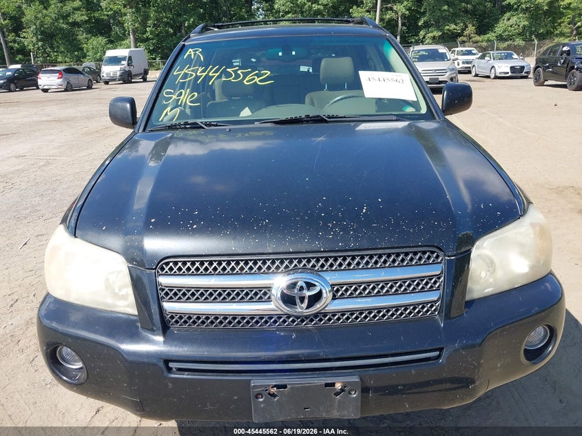 2006 Toyota Highlander hybrid VIN JTEDW21A760006658 IAAI salvage auction — NORMAL WEAR, Clear (Maryland), sold $825 on 2026-07-15 (photo 6)