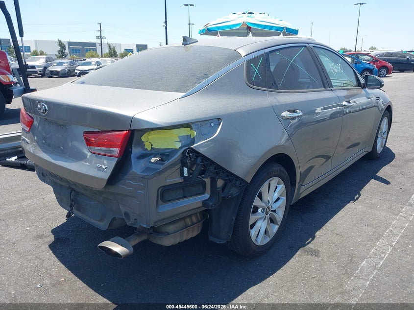 2016 Kia Optima VIN 5XXGU4L38GG018187 IAAI salvage auction — REAR END, Salvage Title, sold $2,250 on 2026-07-10 (photo 4)