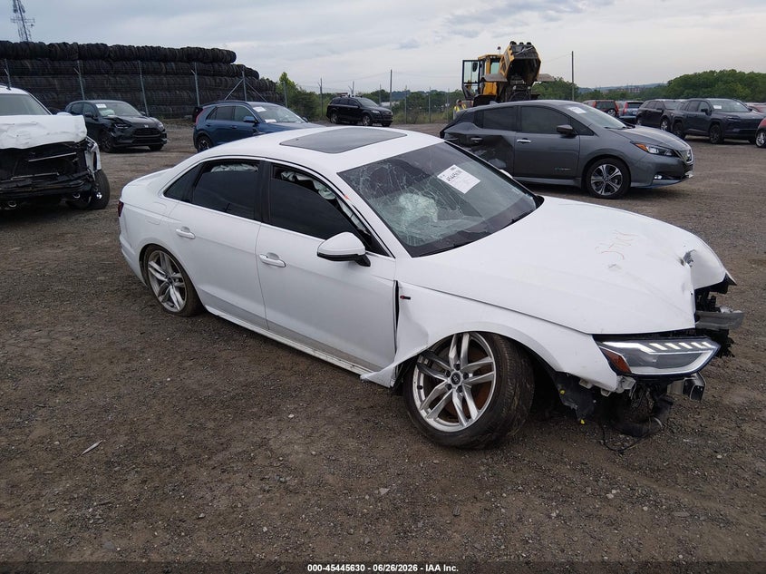 2023 Audi A4 VIN WAUEAAF46PN011100 IAAI salvage auction — FRONT END, Salvage (Pennsylvania), sold $875 on 2026-07-24 (photo 1)