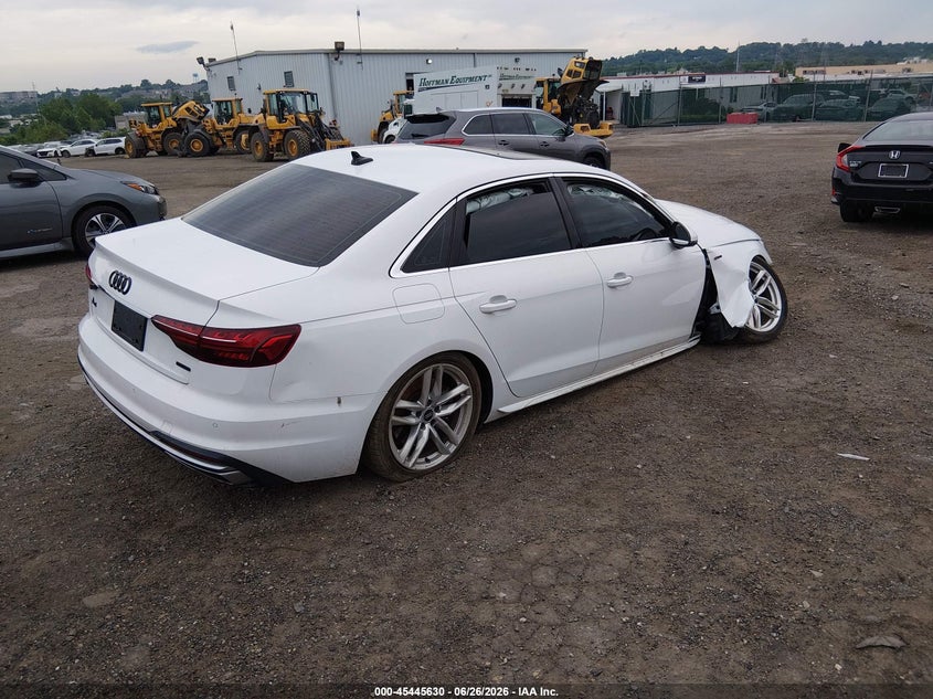 2023 Audi A4 VIN WAUEAAF46PN011100 IAAI salvage auction — FRONT END, Salvage (Pennsylvania), sold $875 on 2026-07-24 (photo 4)
