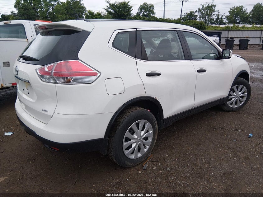 2016 Nissan Rogue VIN JN8AT2MV4GW153179 IAAI salvage auction — FRONT & REAR, Salvage (Ohio), sold $350 on 2026-07-16 (photo 4)