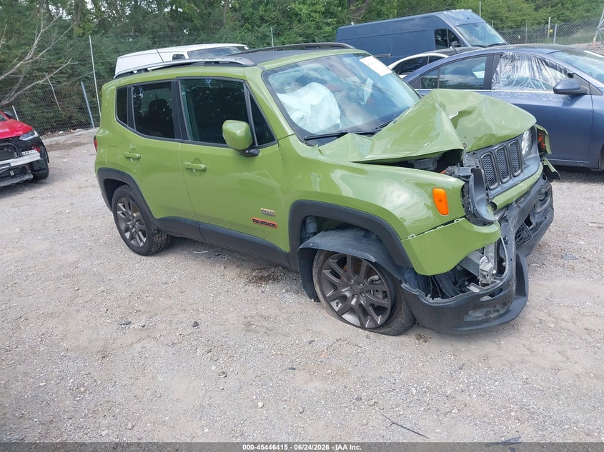 2016 Jeep Renegade VIN ZACCJBBT2GPD14492 IAAI salvage auction — FRONT END, Salvage (Indiana), sold $300 on 2026-08-05 (photo 1)