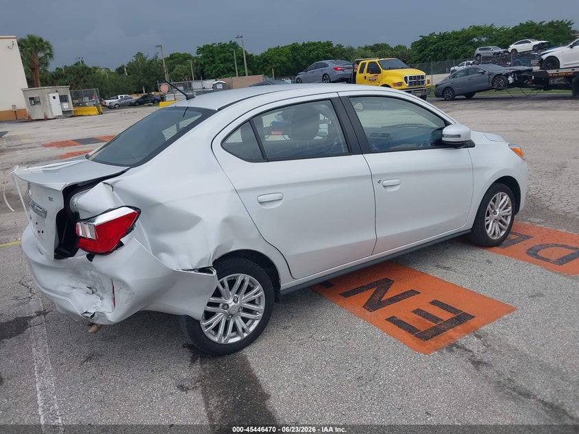 2024 Mitsubishi Mirage VIN ML32FVFJ9RHF19086 IAAI salvage auction — RIGHT REAR, Certificate Of Destruction (Florida), sold $2,500 on 2026-07-16 (photo 4)